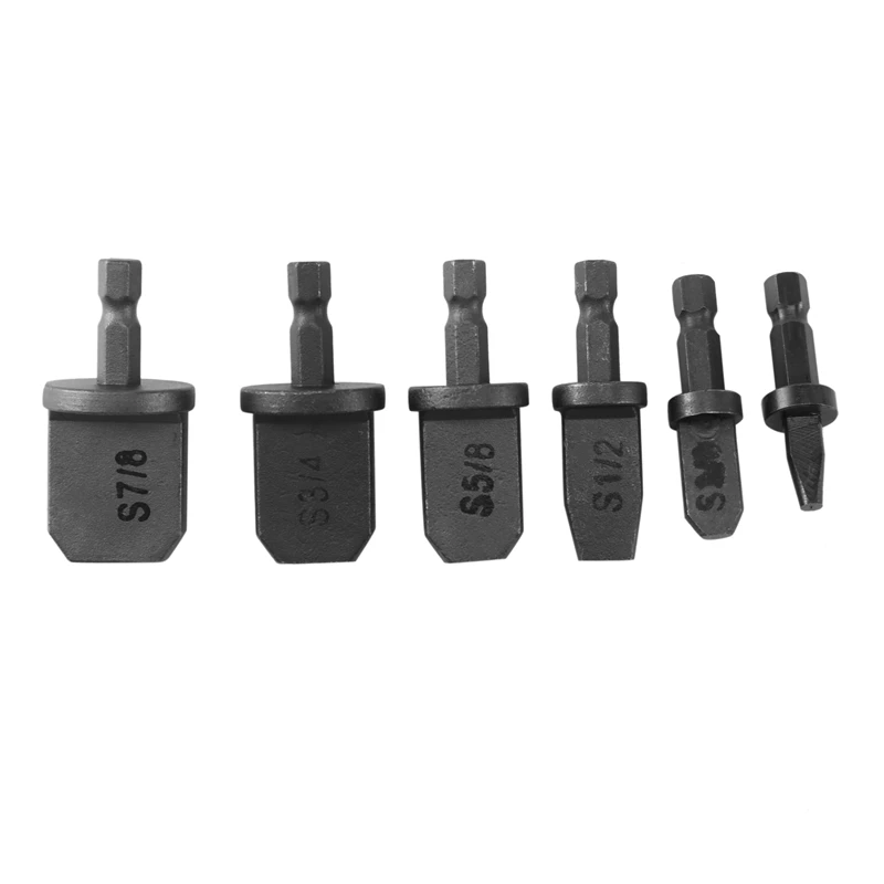 

LUDA 6 Pcs Swaging Tool Drill Bit Set Multifunction Copper Pipe Flaring Tool Portable Bearing Steel Drill Bit Expander