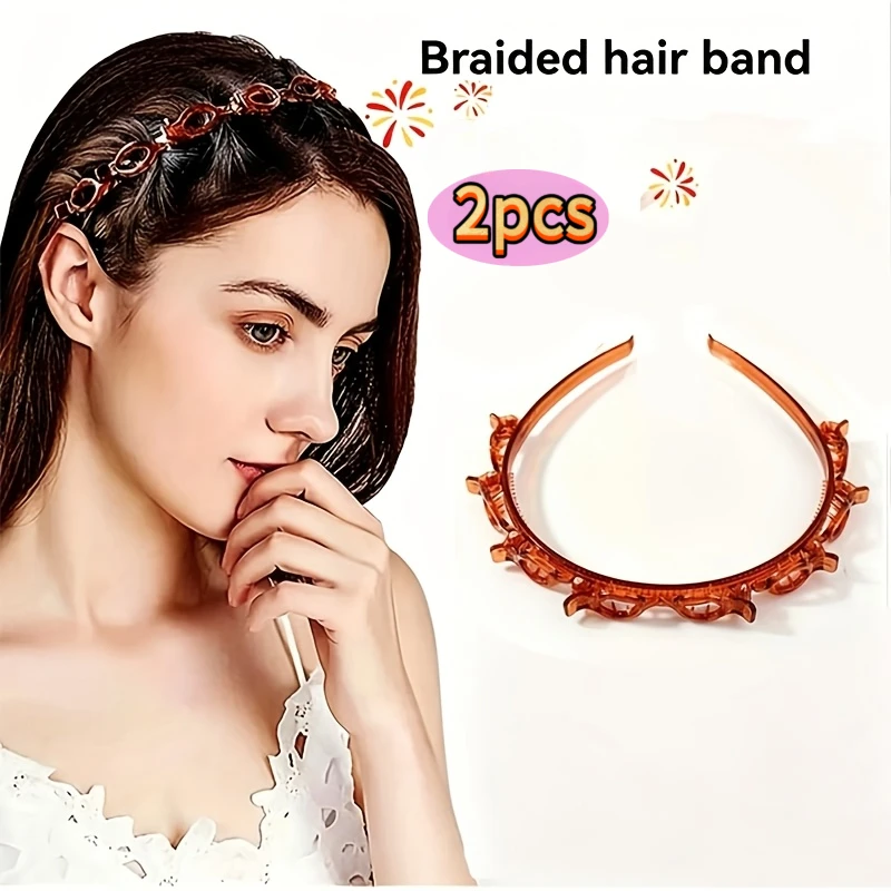 1/2 Stück. Geflochtenes Haarband mit doppelten Fransenklammern, perfekt zum Fixieren komplizierter geflochtener Frisuren. – Detail 7