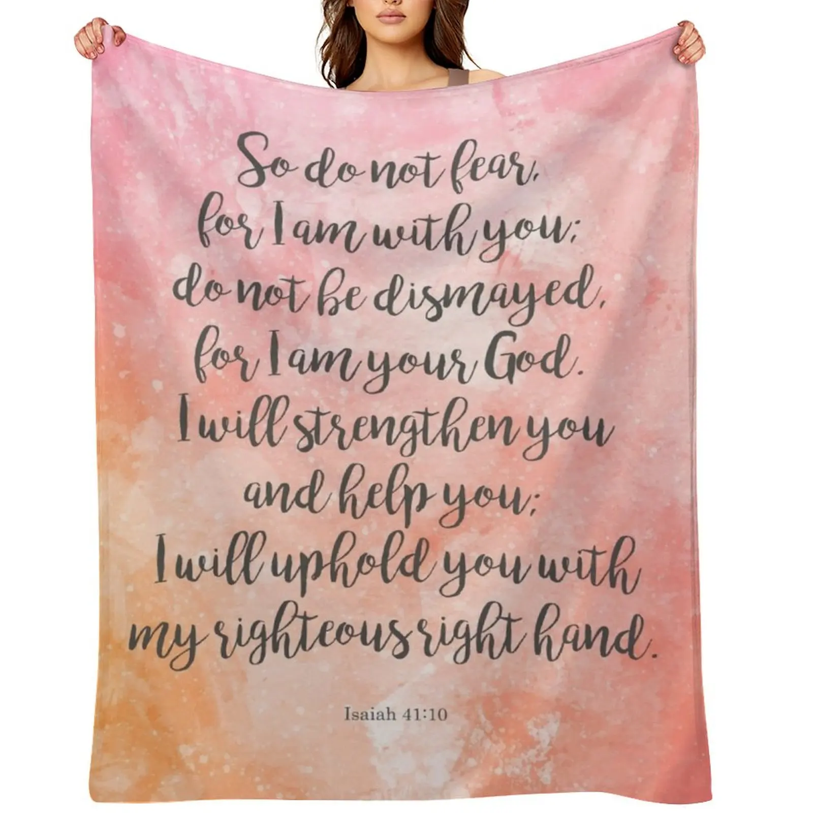 

Isaiah 41:10 Throw Blanket warm winter Polar Thin Retros Blankets