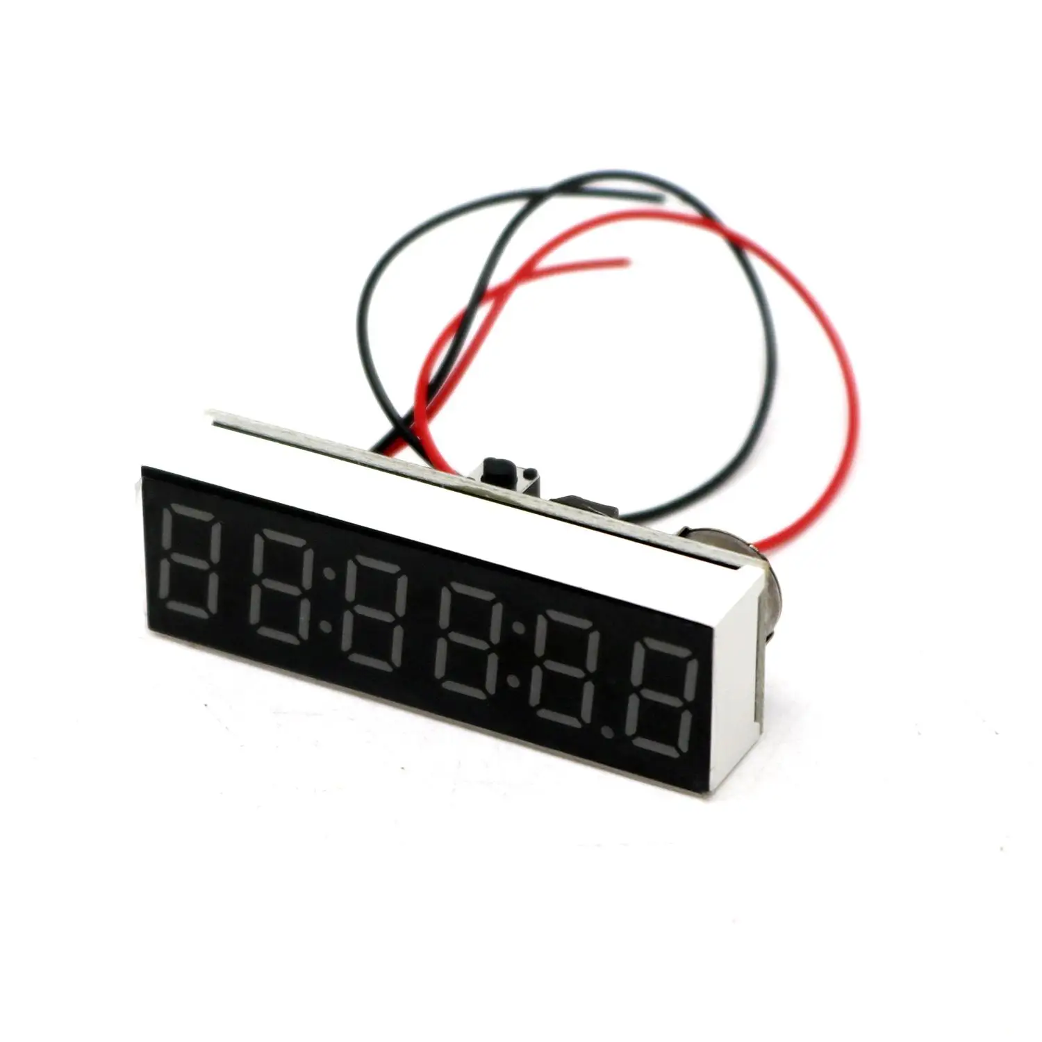 6Bit 0.36 Inch LED Digital Clock With Seconds Electronic Time 12/24H Format Display Power Off Memory For 12V Car 5V Power Supply