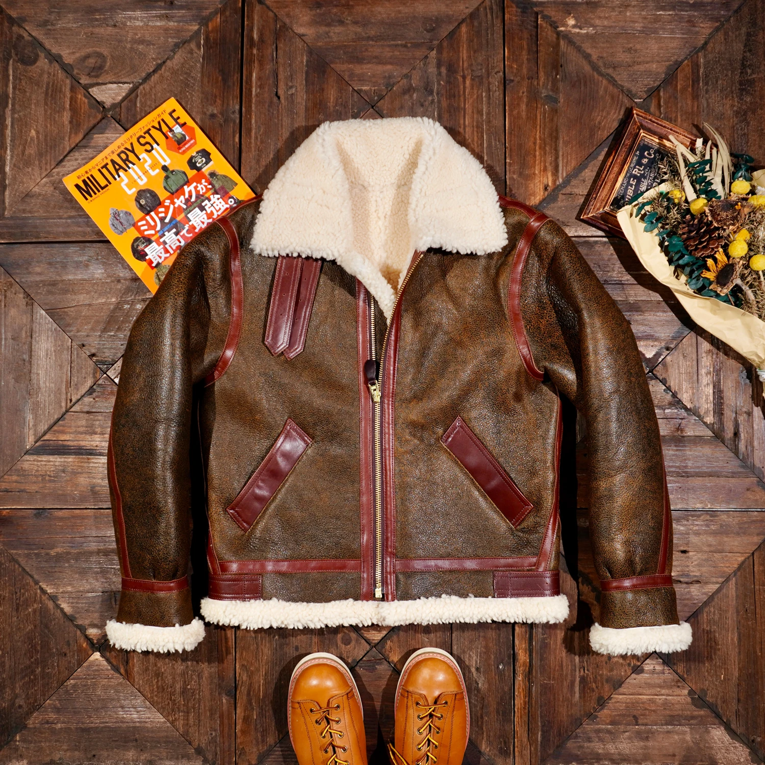 

Tailor Brando RL Style B3 Fur One Fur Coat Coat Winter Winter Cold Flight Suit Jacket Winter Large Lapel To Keep Out The Cold