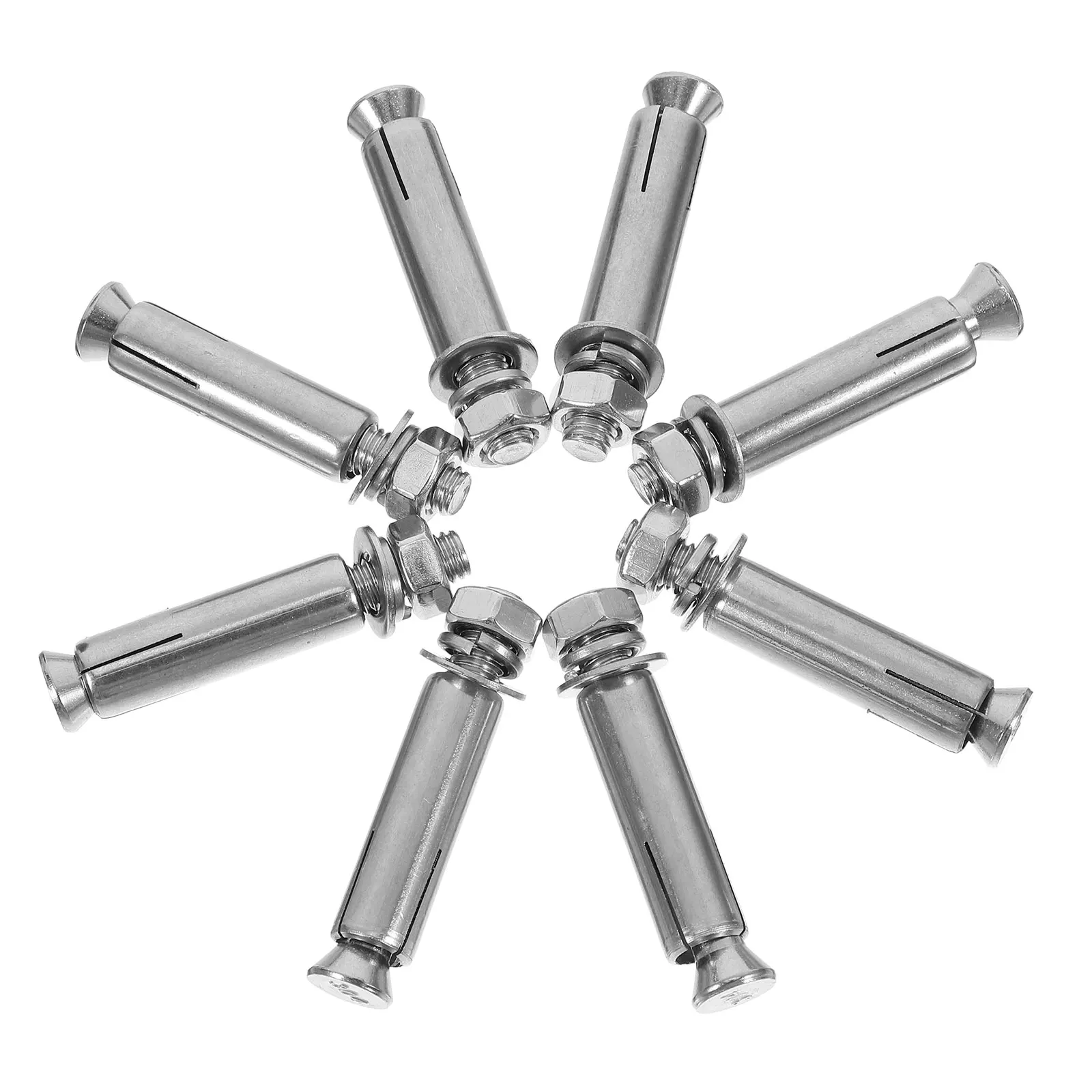

8 Pcs Expansion Screw Nut Heavy Duty Stainless Steel Long Length Secure Hold Wall Fasteners Tube Bolts Bracket Expansion Screws