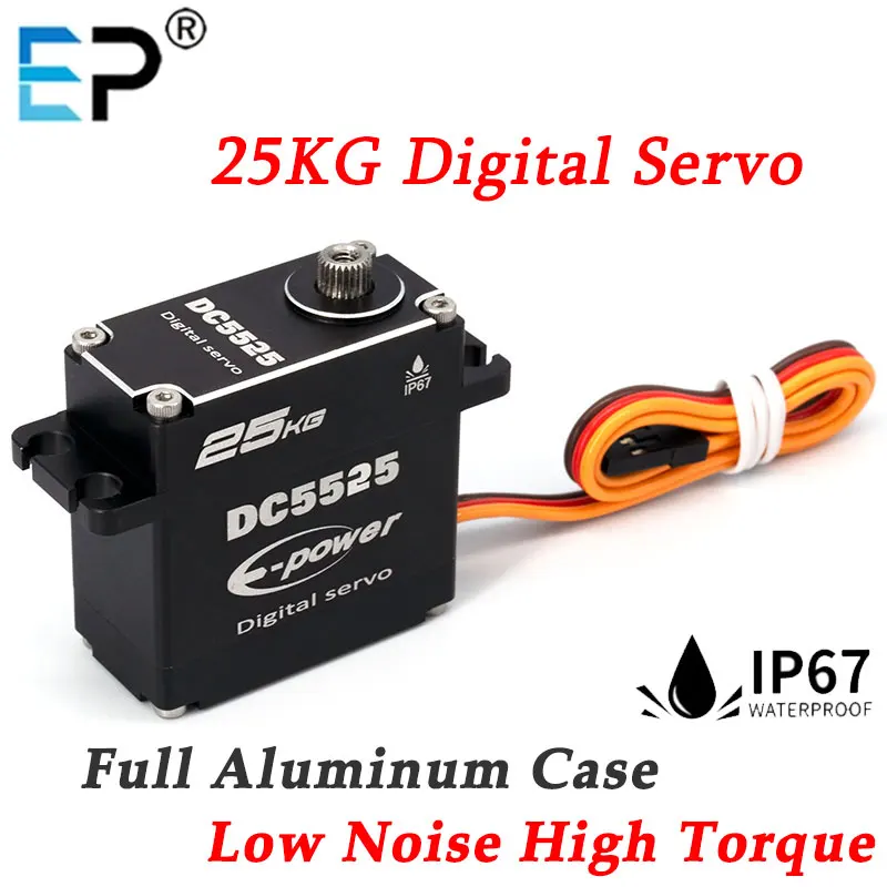 NUOVO RC DC5525 Waterpoof Servo 25kg Servo Digitale 180/270 Gradi Full Metal Per 1:8 1:10 RC Crawler SCX10 TRX4 D90 Parti di Giocattoli