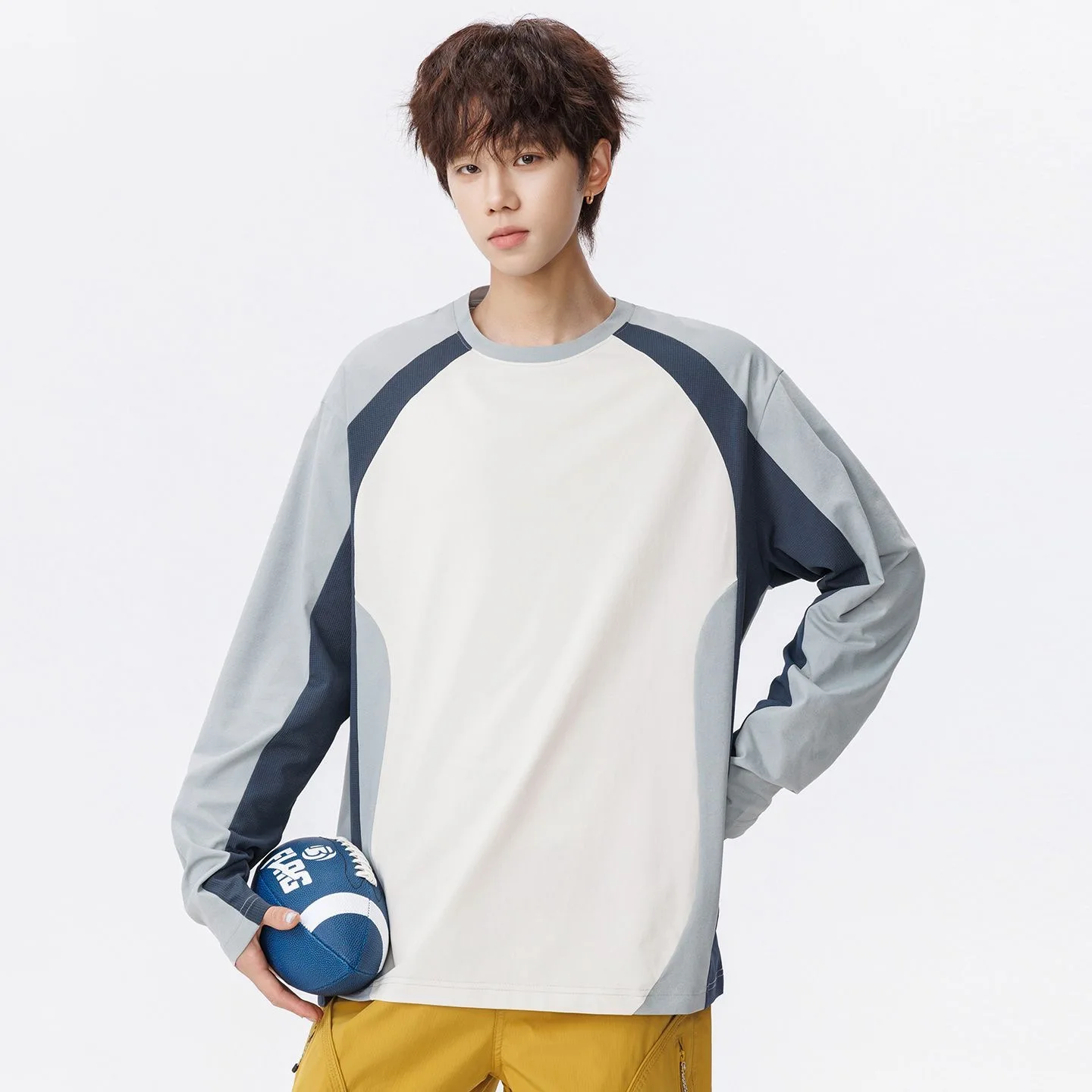 Spring and Autumn comfortable breathable outdoor sports quick-drying pullover sweatshirt men's casual loose high-quality T-shirt
