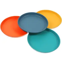 4pcs Rainbow Small Plate 5.7 Inches 14.5cm Sauce Plate Flower Shaped Pet Gradual Plate Tableware Cat Bowl Shallow Cat Food Dish