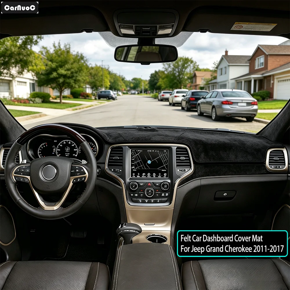 

For Jeep Grand Cherokee 2011-2017 Breathable Car Dash Cover Mat-Reduce Sun Heat and Glare Felt Avoid Light Pad