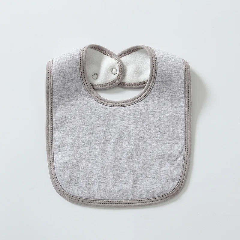 New Winter Waterproof Thickened Baby Bibs Infants Solid Cotton Feeding Saliva Towel Newborn Toddler Soft Burp Cloth For Kid Bib