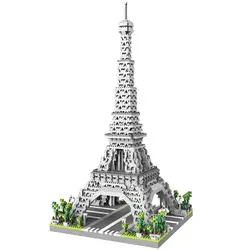 MOC Paris Tower Street View Building Block Mini Diamond Small Particle Assembly Building Block Decoration Toy