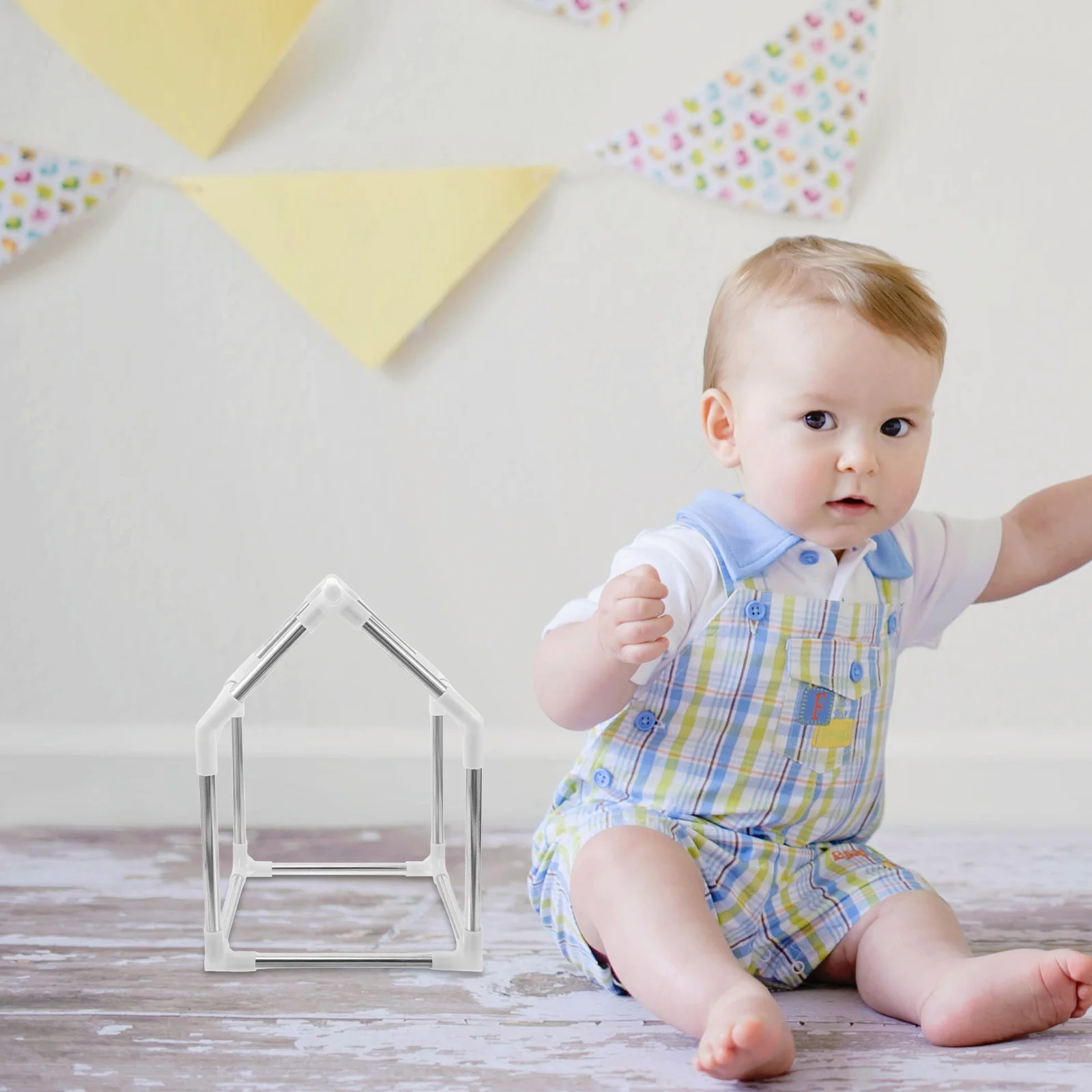 Metal Frame Kids Tent DIY Playhouse Mini House Assembly Kit for Indoor Outdoor Pet and Child Use DIY Play Tent Frame