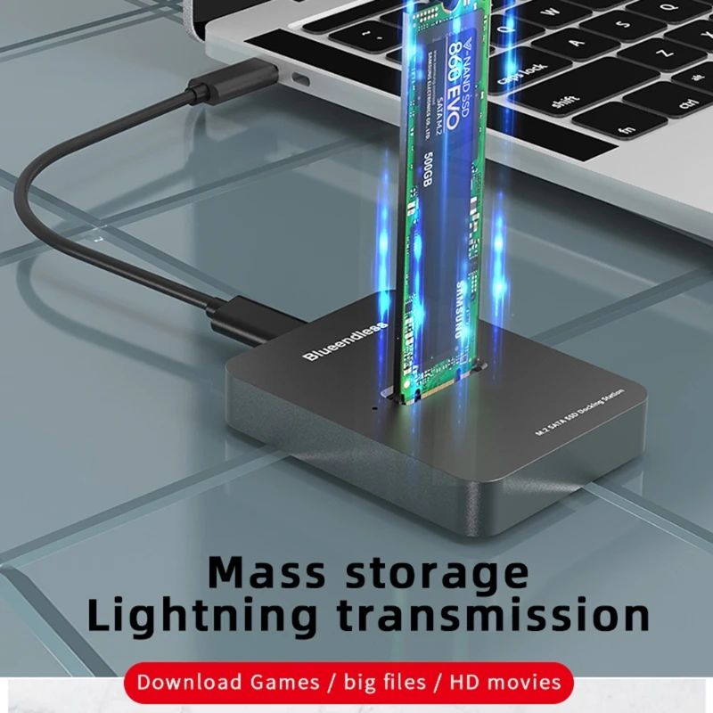 

Blueendless New Usb3.1 Hard Disk Enclosure for M.2 Nvme Type C Ultra-speed 6Gbps about 1000MB/s HDD for Dropship