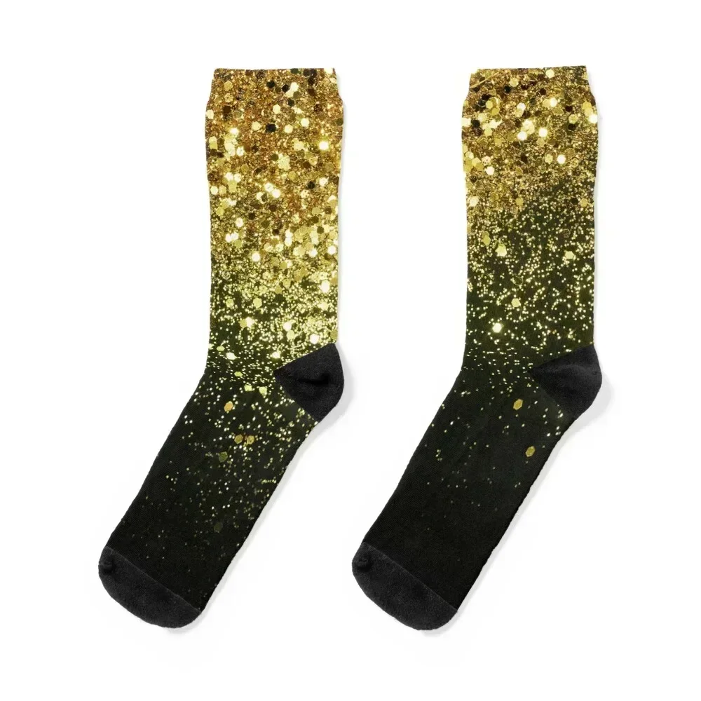 Sparkling Gold Glitter Glam #1 (Faux Glitter) #shiny #decor #art Socks summer luxe Women Socks Men's