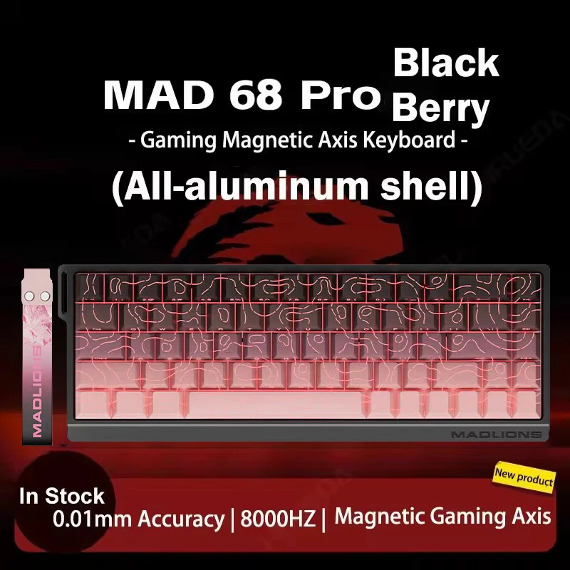 Madlions Mad60/68 Pro Aluminum Magnetic Mechanical Keyboard RT 0.01mm 8K Polling 0.01mm 8K Polling Rate 128K Scan Rate Keyboard