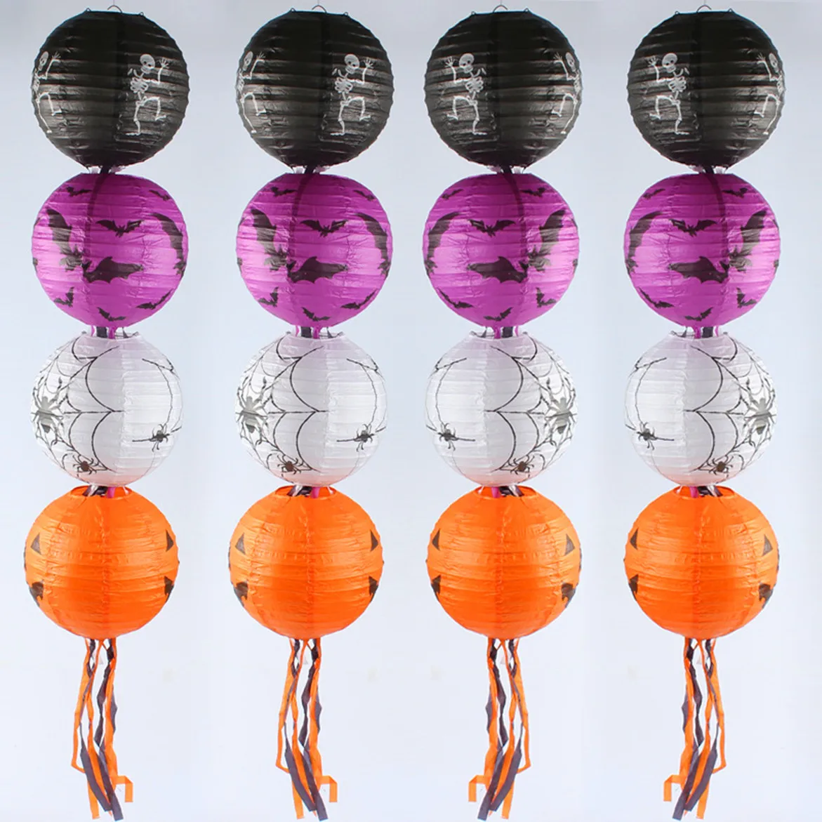 Halloween Paper Lantern Folding Pumpkin Bat Ghost Hanging Decoration for Party Porch Window Wall Festive Haunted House Decor