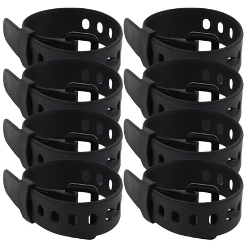 Black Rubber Utility Strap, Adjustable, Securing, Fastening, Bundling, Lashing, Short, Universal Fit For Passenger Car