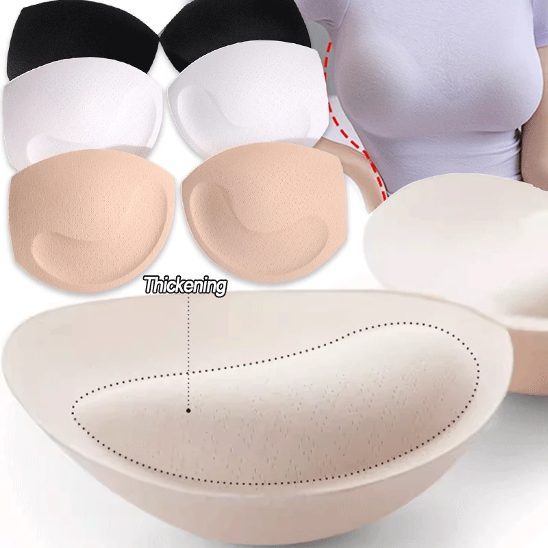 

4PCS New 3D Thicken Push Up Bra Pads Inserts Women Underwear Breast Lift Breathable Sponge Padded Bra Lining Swimsuit Bra Insert