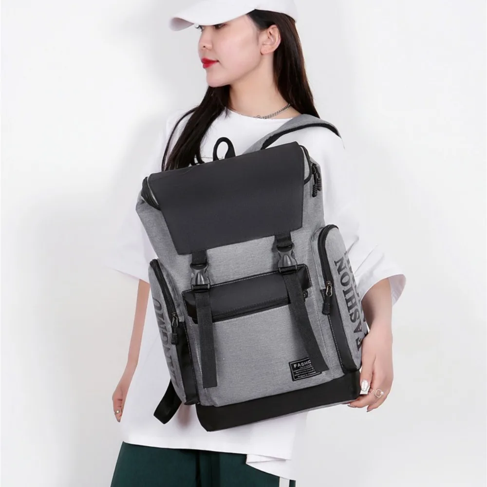 موضة رسالة الرجال على ظهره سعة كبيرة حقيبة لابتوب الطالب المدرسية حقيبة كتف متعددة الوظائف قماش حقيبة الظهر الذكور