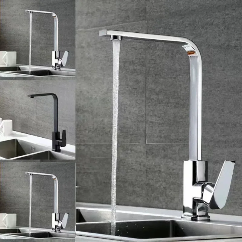

Copper Alloy Kitchen Hot and Cold Mixer Sink Faucet 7 Shape Kitchen Bathroom Faucet Single Handle Deck Mounted