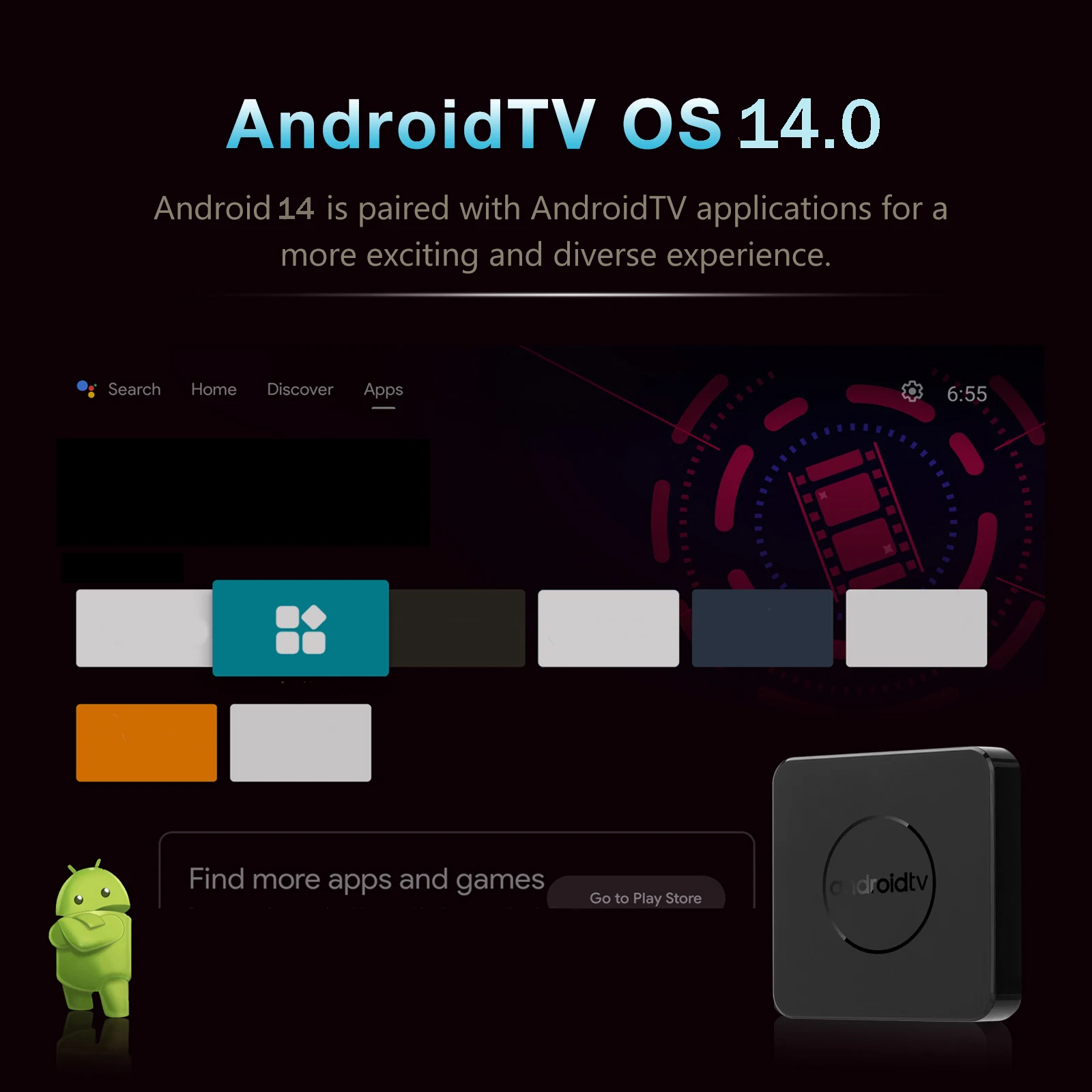 Q96 ATV 8K Allwinner H313 Smart TV Box Android 14.0 Quad Core 8GB 128GB Obsługa 8K 4K HD IPTV 4G 5G Dual Wifi6 Set Top Box — zdjęcie produktu 2