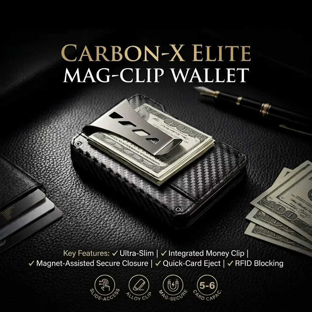 RFID Blocking Carbon Fiber Wallet for Men Slim Pop Up Credit Card Holder Minimalist Aluminum Metal Wallet Business ID Card Case