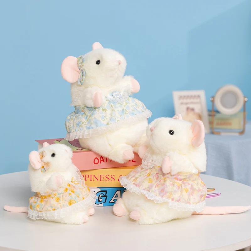 18/23cm Squeezable Stress Relief Cat Fancy Rat Plush Toy Dressed Fancy Mouse Doll Soft Stuffed Kids Birthday Gift