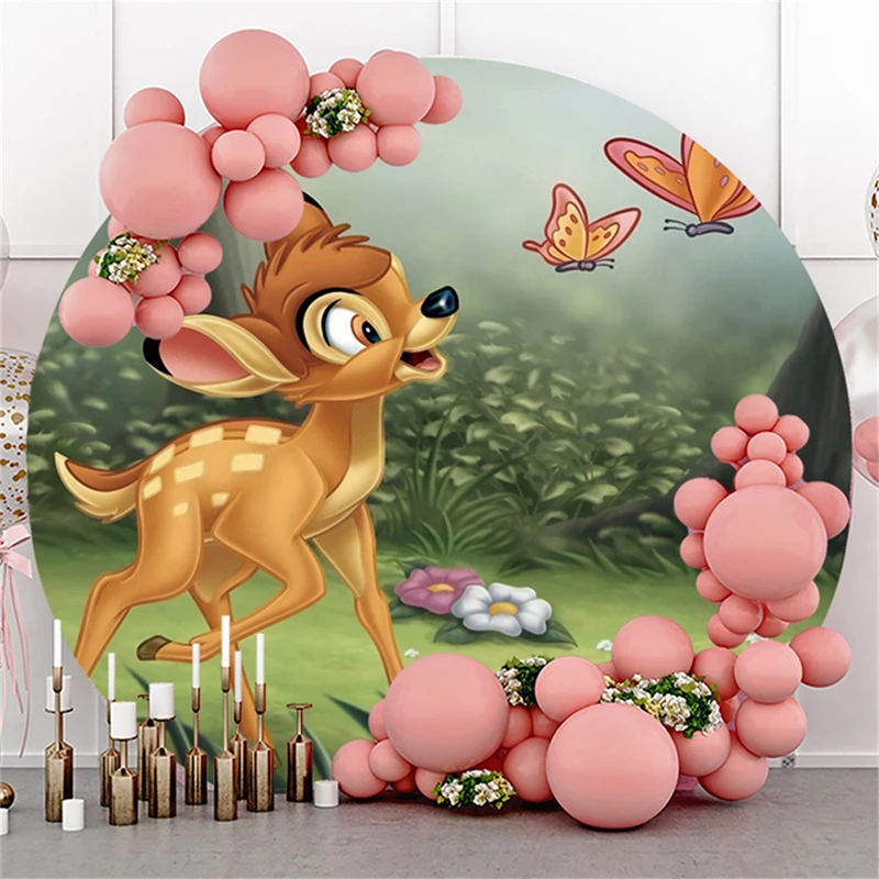 Bambi Thumper Birthday Decorations Party Props Round Photo Backdrop Background For Photography Baby Shower Photozone Wallpaper