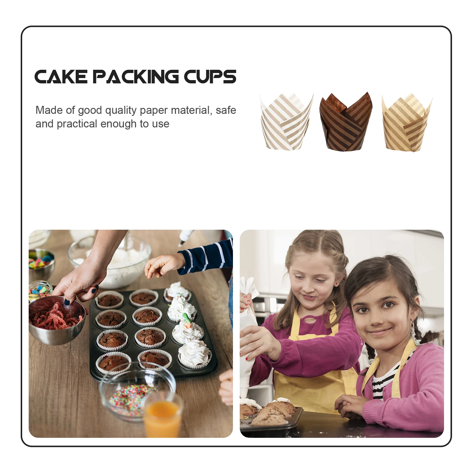 

300Pcs Tulip Cake Baking Cups Paper Dessert Liners Assorted Friendly Muffin Wrappers Paper Baking Cups