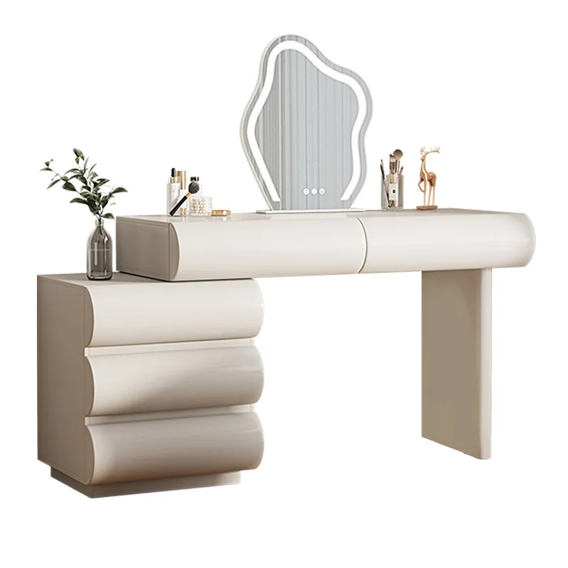 

Cream style dresser and chest integrated, small apartment, simple, modern bedroom makeup table, light luxury ins style