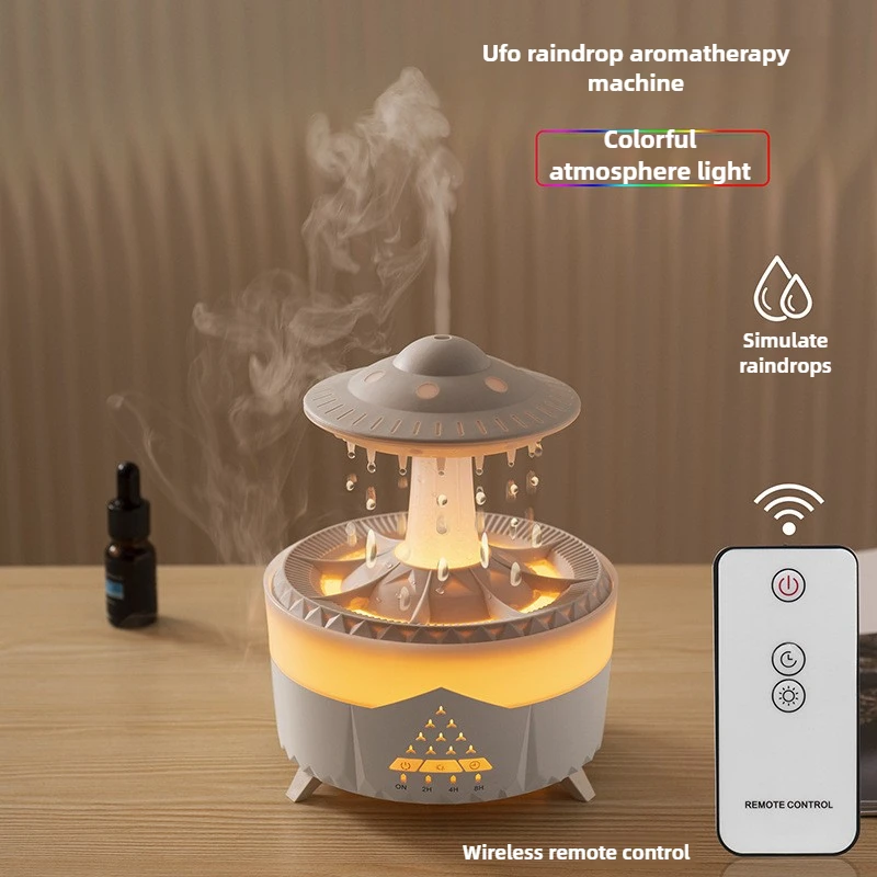 Rain Cloud Night Light Humidifier With Raining Water Drop Sound And 7 Color Led Light Essential Oil Diffuser Aromatherapy