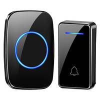 CACAZI Welcome Home Self-Powered Wireless Doorbell Waterproof 150M Remote No Battery Button Call Ring 1 Button 1 Receiver US EU