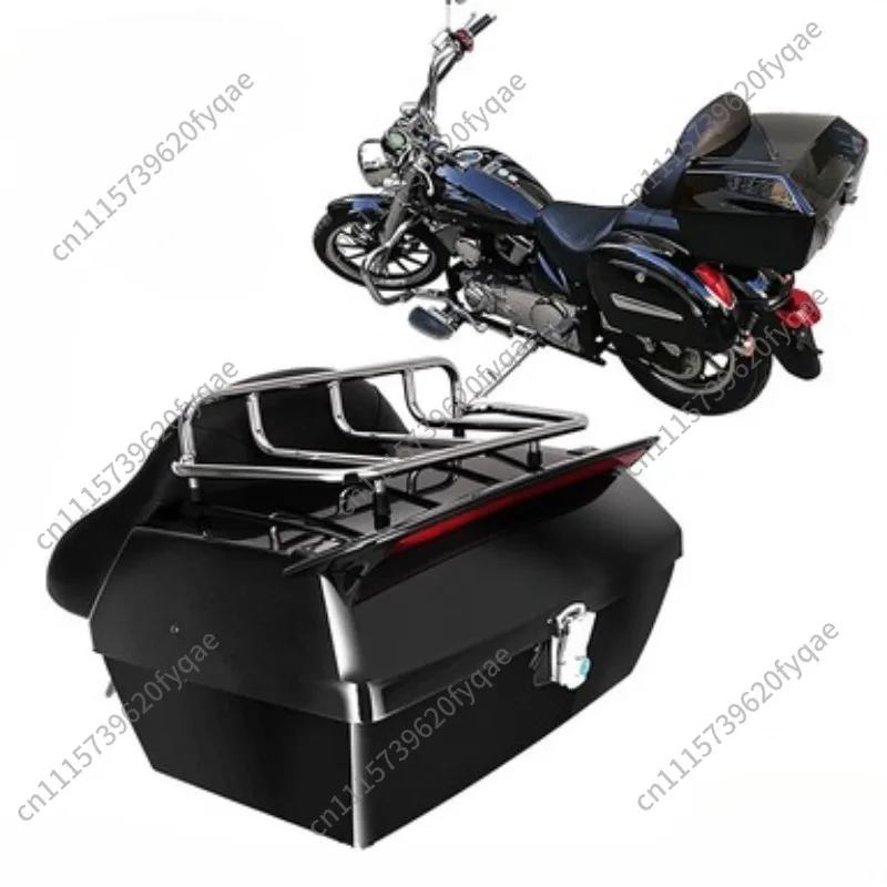 Universal Motorcycle Rear Storage Box, Thickened Large Capacity Trunk for Scooter