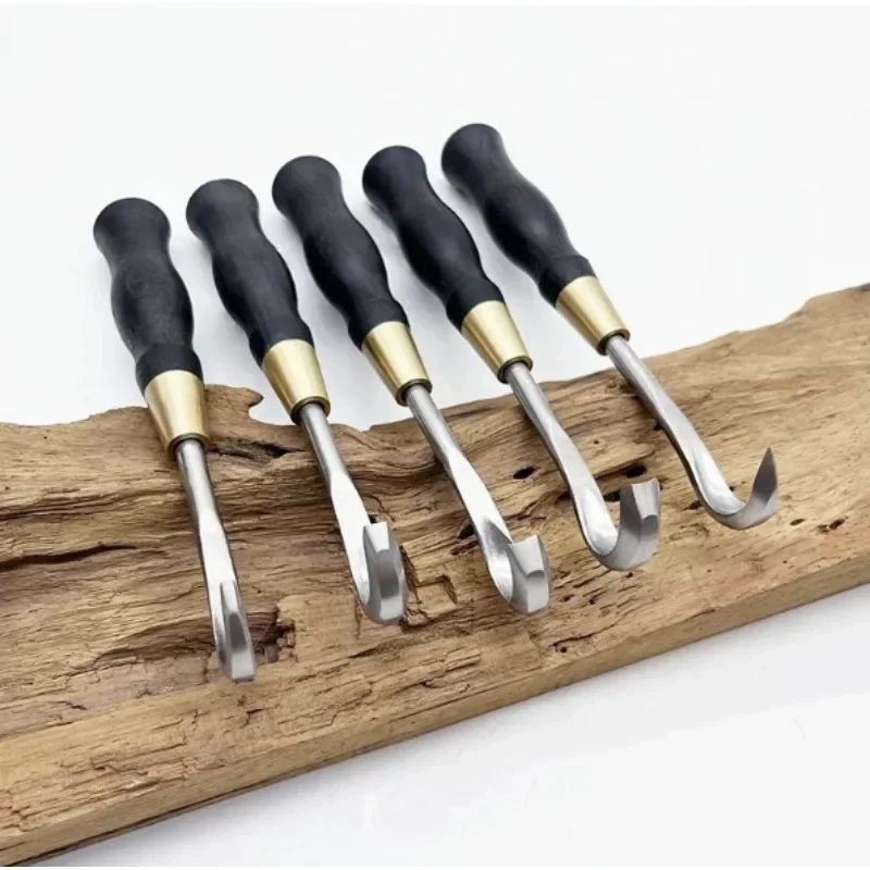 Bonsai Potted Plant Modeling Tool Knife Ancient Material Grinding Silk‑Carving Hook Knife for Shaping Root Pruning Garden Work