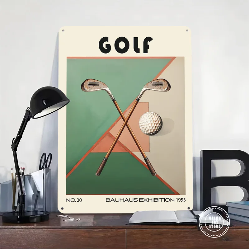 Golf Bauhaus Mid Century Tin Plaque Poster Customized Retro Wall Art Vintage Metal Signs for Room Modern Home Decoration Luxury
