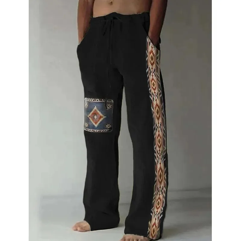 Vintage Ethnic Style Men's Trousers Summer Pants Beach Pants Drawstring Elastic Waist 3D Geometric Prints Graphic Casual Pants