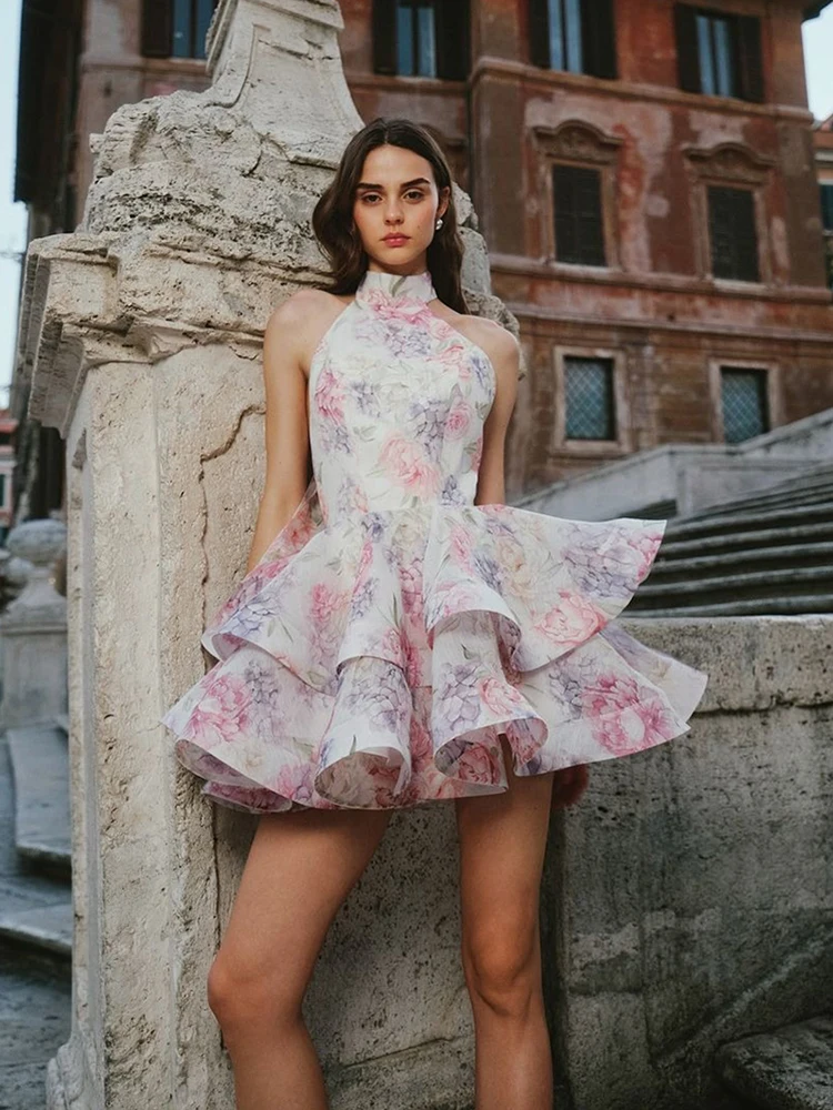 WEIRD PUSS Sweet Sle Donna ter Ne Puffy Dr Nodo Vita alta Poliestere Primavera Dr per ragazze giovani