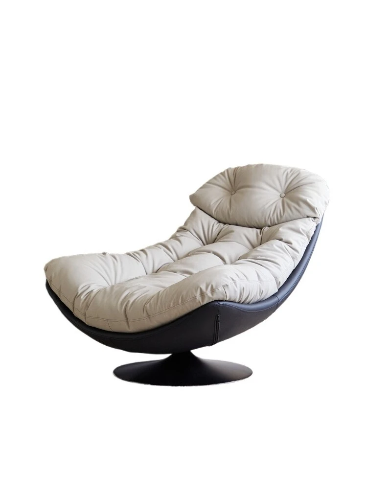 

Retro single sofa rotatable eggshell sofa chair bedroom recliner balcony leisure recliner lazy swivel chair