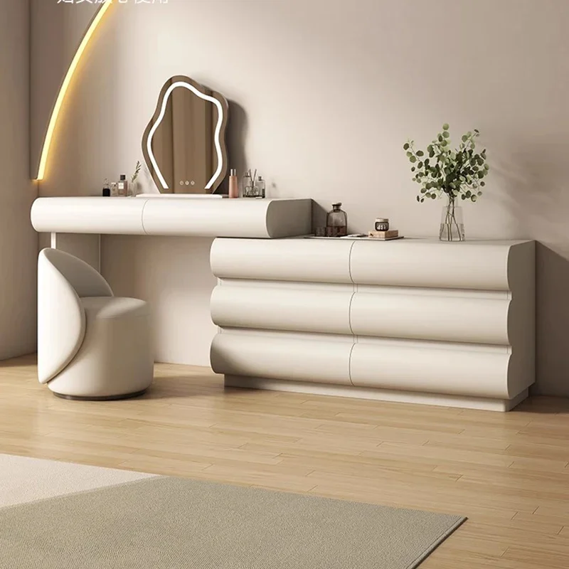 Factory Direct 2026 Luxury Container Chair Mirror Dressing Table Luxury Nordic European Dressing Table Organizers Storage Meuble