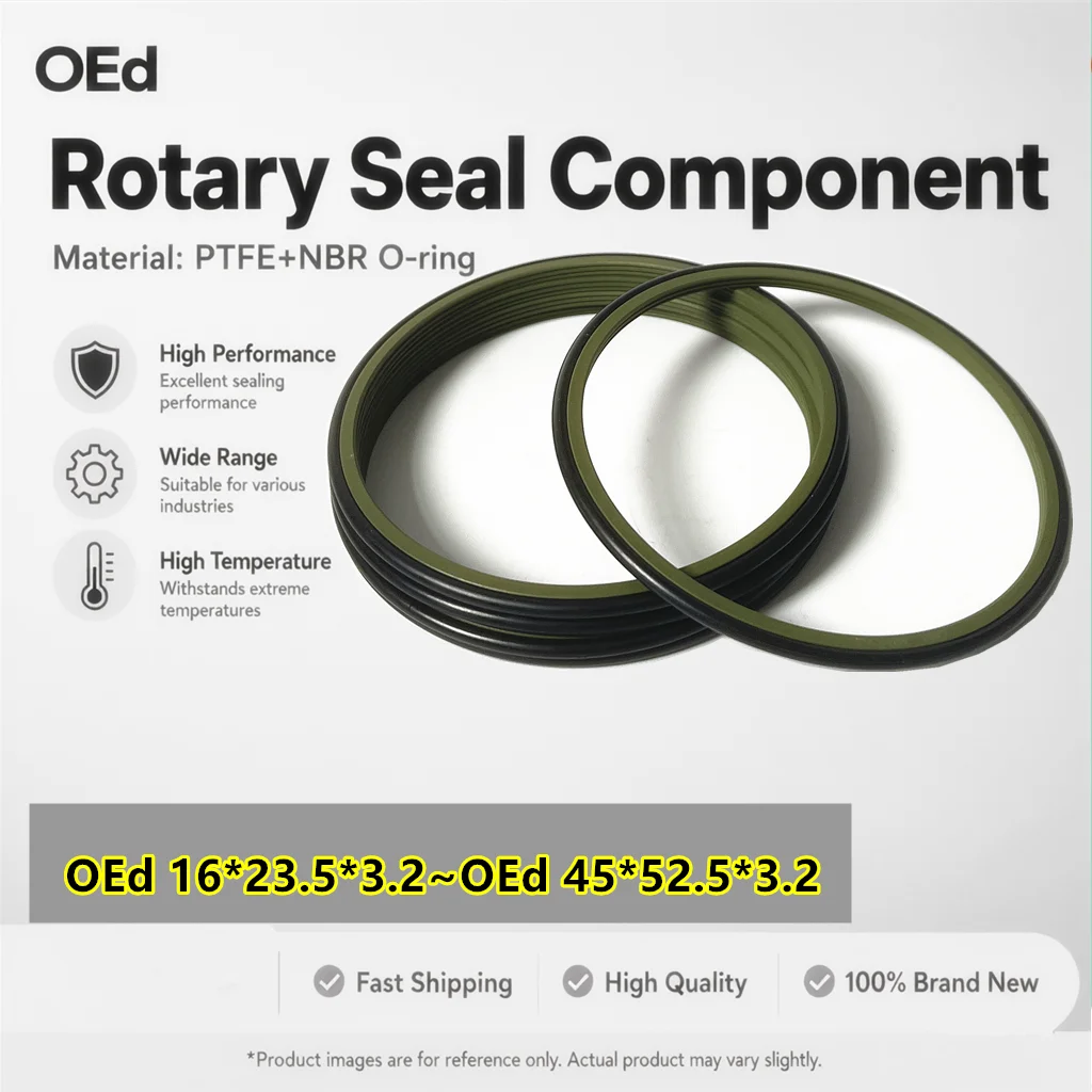 OEd Rotating Seal Component PTFE+NBR O-ring Rotation Swing Piston Sealing Ring Thickness: 3.2mm Inner diameter:16~45mm