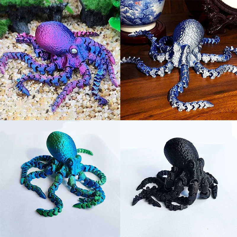 3D Printed Octopus Model Simulation, Creative Hand Gift, Octopus Decoration, Fish Tank Landscaping Jewelry