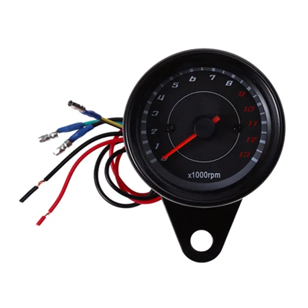 13000RPM Motorcycle Tachometer LED Tacho Gauge Meter Instrument DC 12V