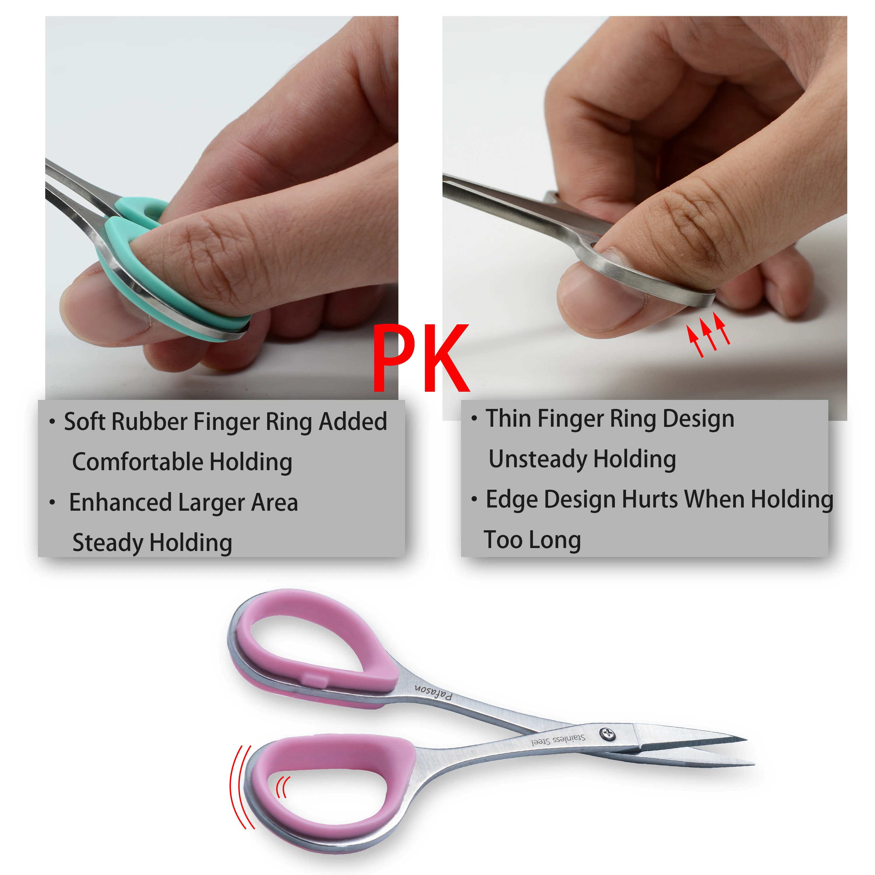 Stainless Steel Curved and Straight Nail Cuticle Manicure Scissor Set Multi-Purpose Pedicure Beauty Grooming Tool