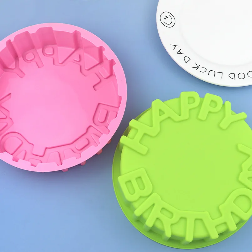 Single Happy Birthday Silicone Cake Mould Baking Tray Mold 8 Inch XG500