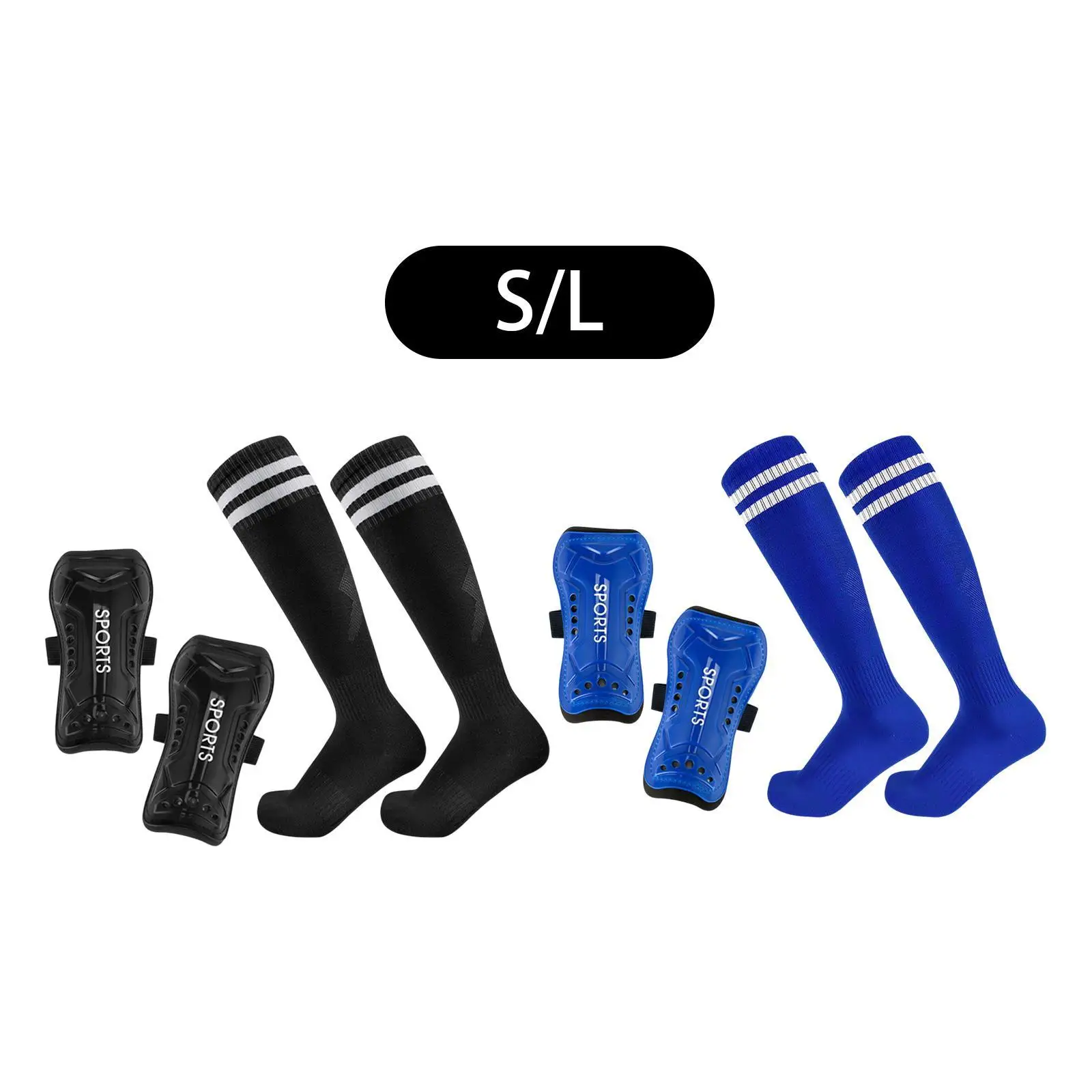 Soccer Shin Guards with Soccer Socks Football Gear for Adults Children Soccer