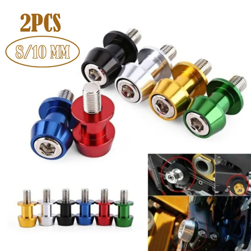 8/10mm Aluminum Motorcycle Stand Swingarm Spools Slider Stand Screw Swingarm Motorcycle Accessory 2PCS/Pack