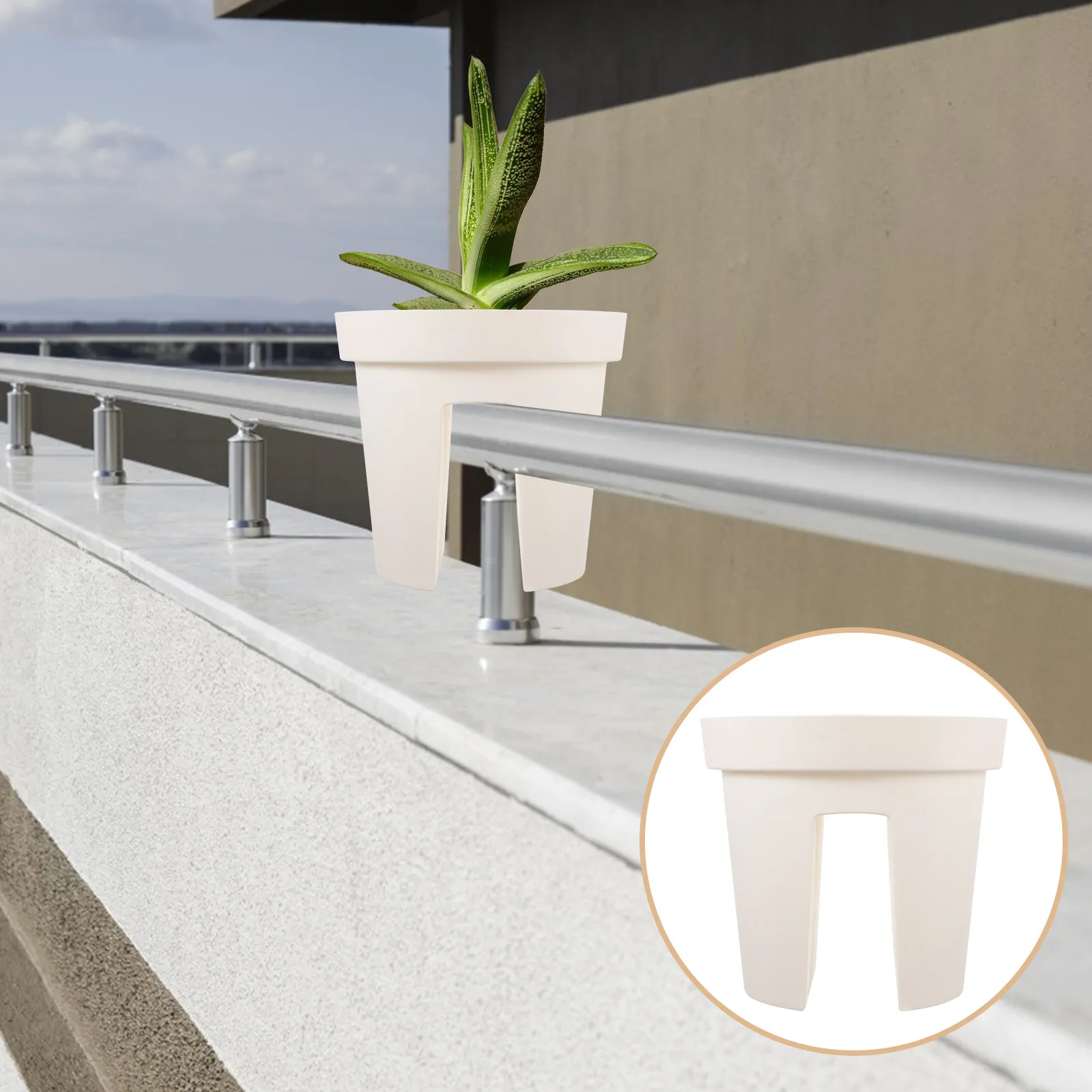 

1 шт. Утолщенный креативный подвесной цветочный горшок-кашпо в простом стиле, пластиковый, подходит для суккулентов, для балкона, рабочего стола, сада