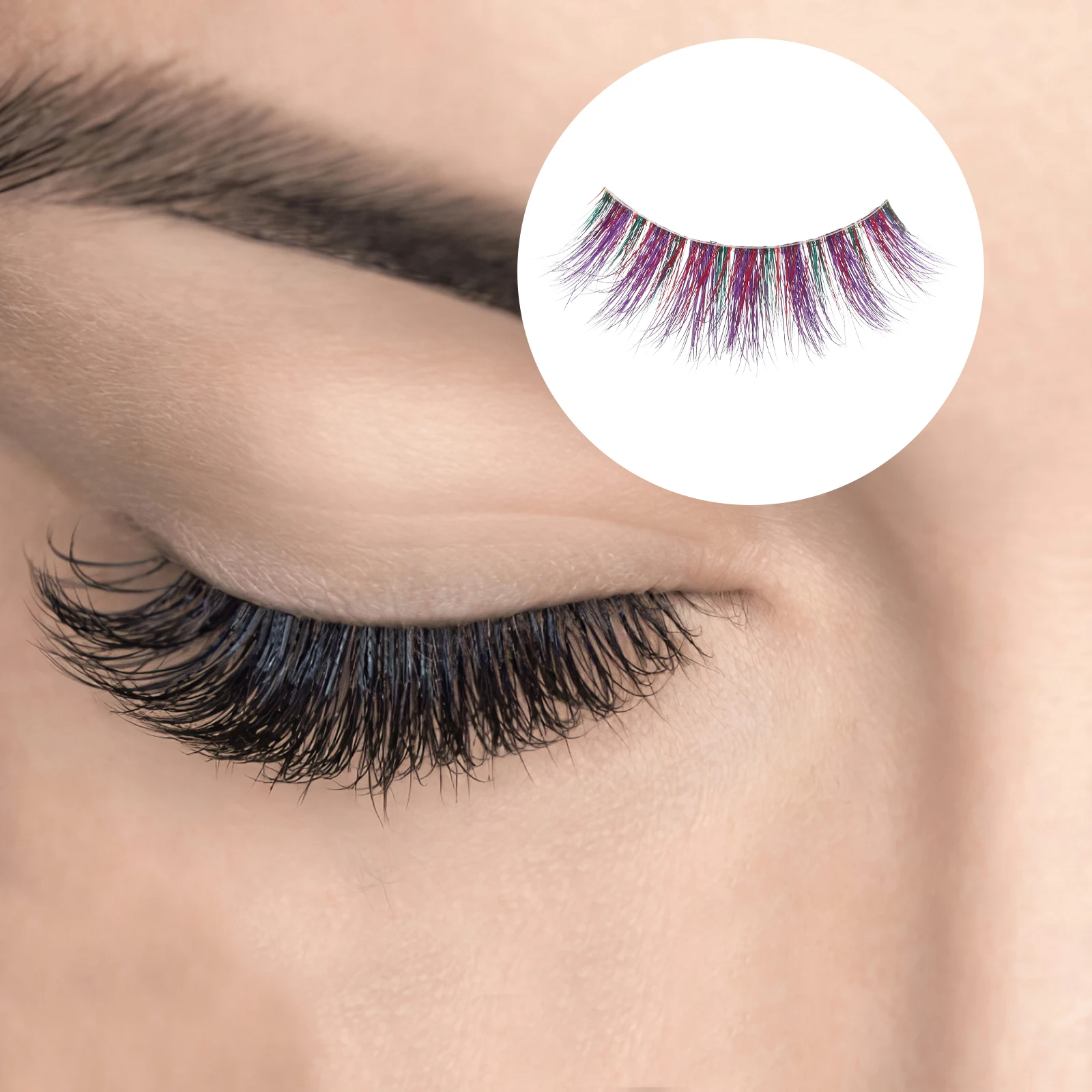 

Colored Eyelashes False Adhesive Fake Colorful Extensions Cluster Lashes Eyelash Clusters Makeup
