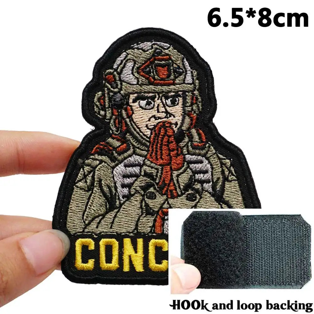 Concern Morale Patch Tactical Embroidery Patches for Backpacks and Clothing military Accessories with Hook backing or iron back