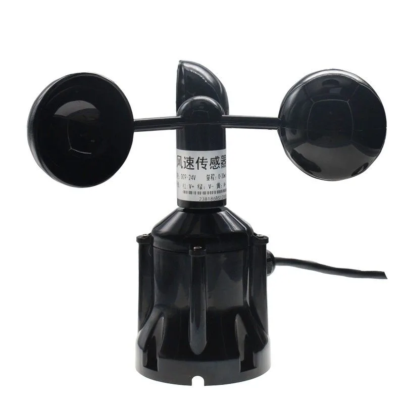Outdoor polycarbon three cup wind speed sensor waterproof wind direction transmitter 360 ° weather station anemometer