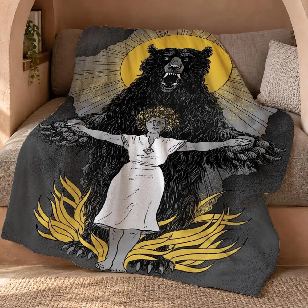 Midsommar Throw Double Sided Flannel Throw Blanket Soft Travel Camping Sofa Bed Home