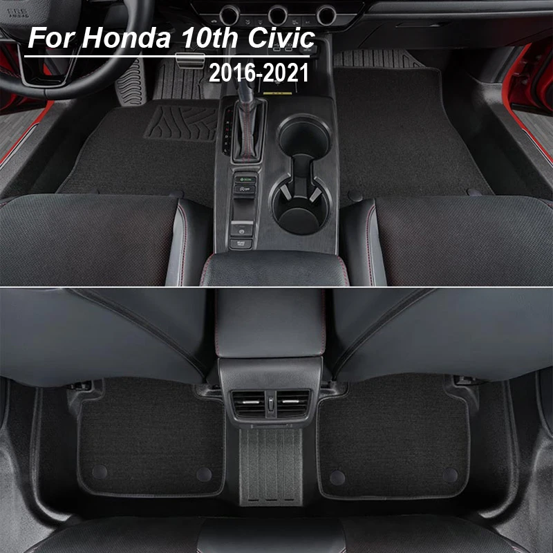 

For Honda 10th CIVIC Car Interior Floor Mats TPE Hgh-quality Wear-resistant Protective Pad Car Interior Modification Accessories