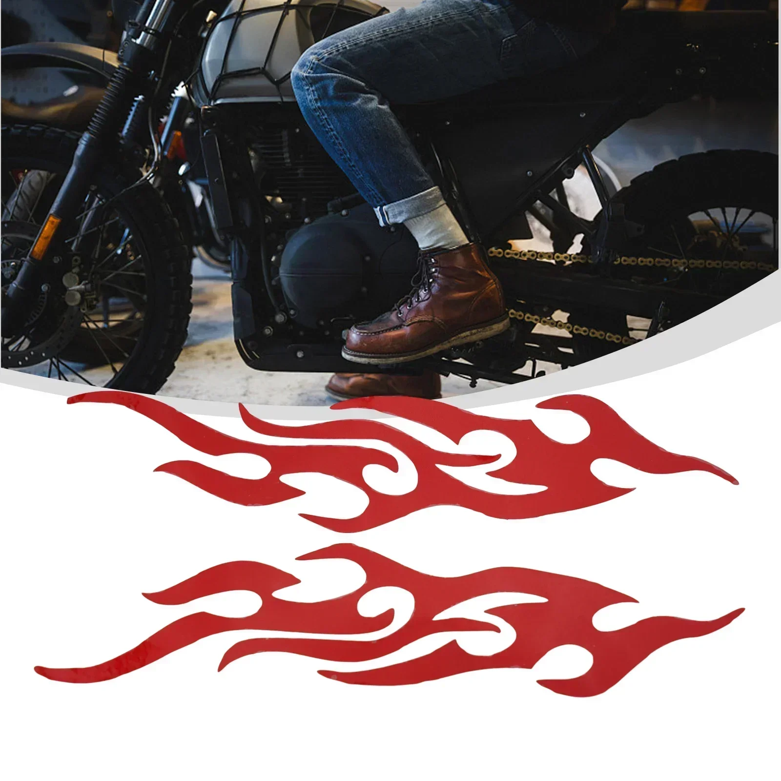 1set DIY Flame Vinyl Decal Sticker Waterproof For Car Motorcycle Gas Tank Fende Vinyl Waterproof Easy Installation Brand New